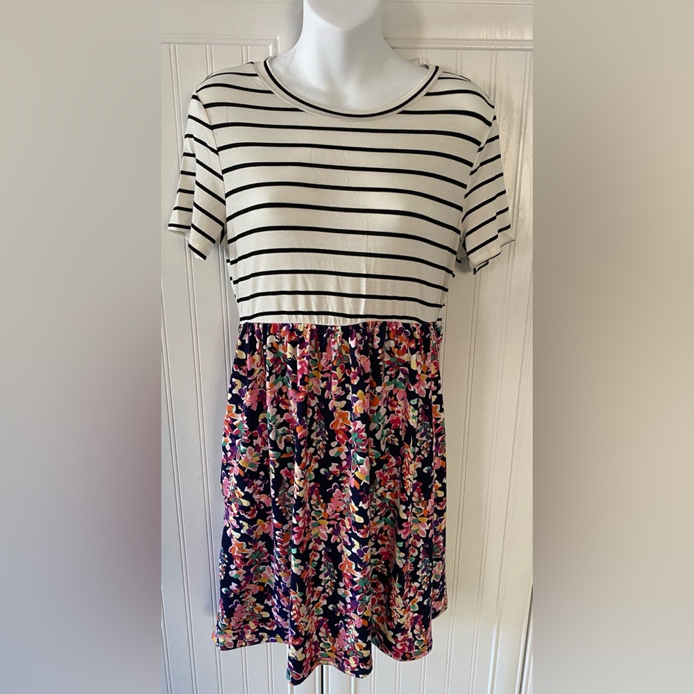 Striped and Floral Dress